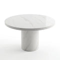 Cara 120cm Round White Marble Dining Table L H International