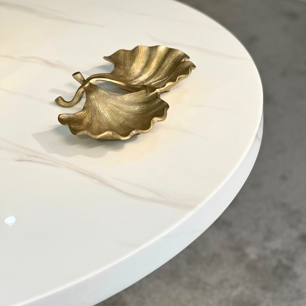 Cara 120cm Round White Marble Dining Table (2501) L H International