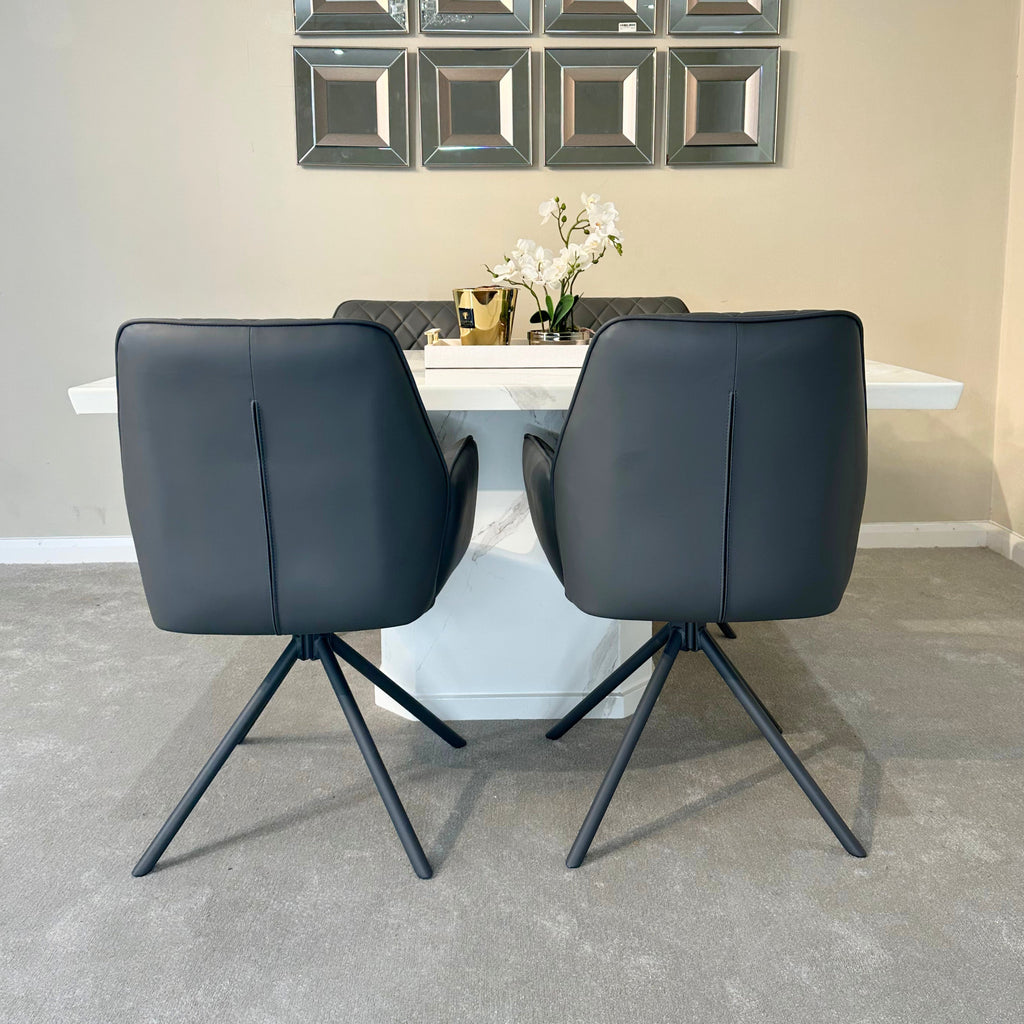 Belle 200cm Marble White Dining Table (2503) L H International