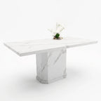 Belle Marble White Dining Table - 180cm L H International