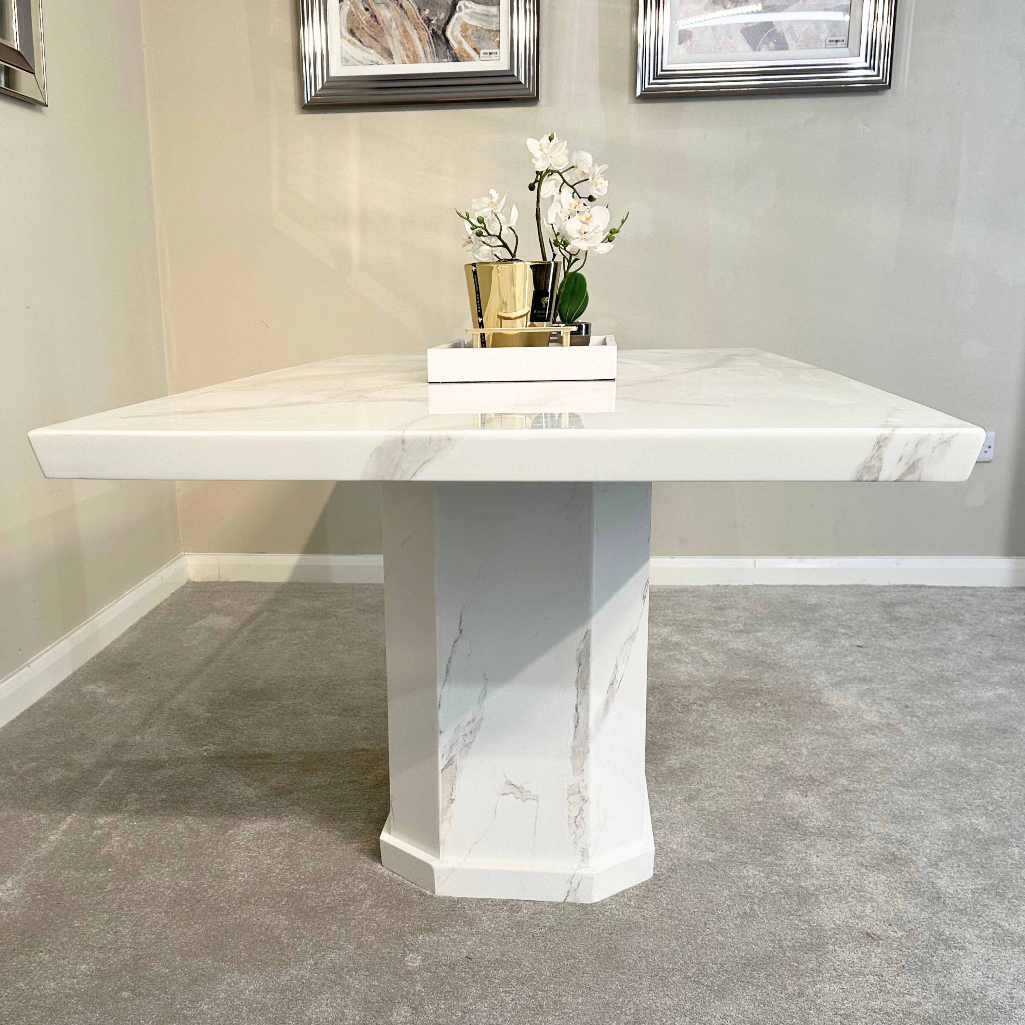 Belle 200cm Marble White Dining Table (2503) L H International