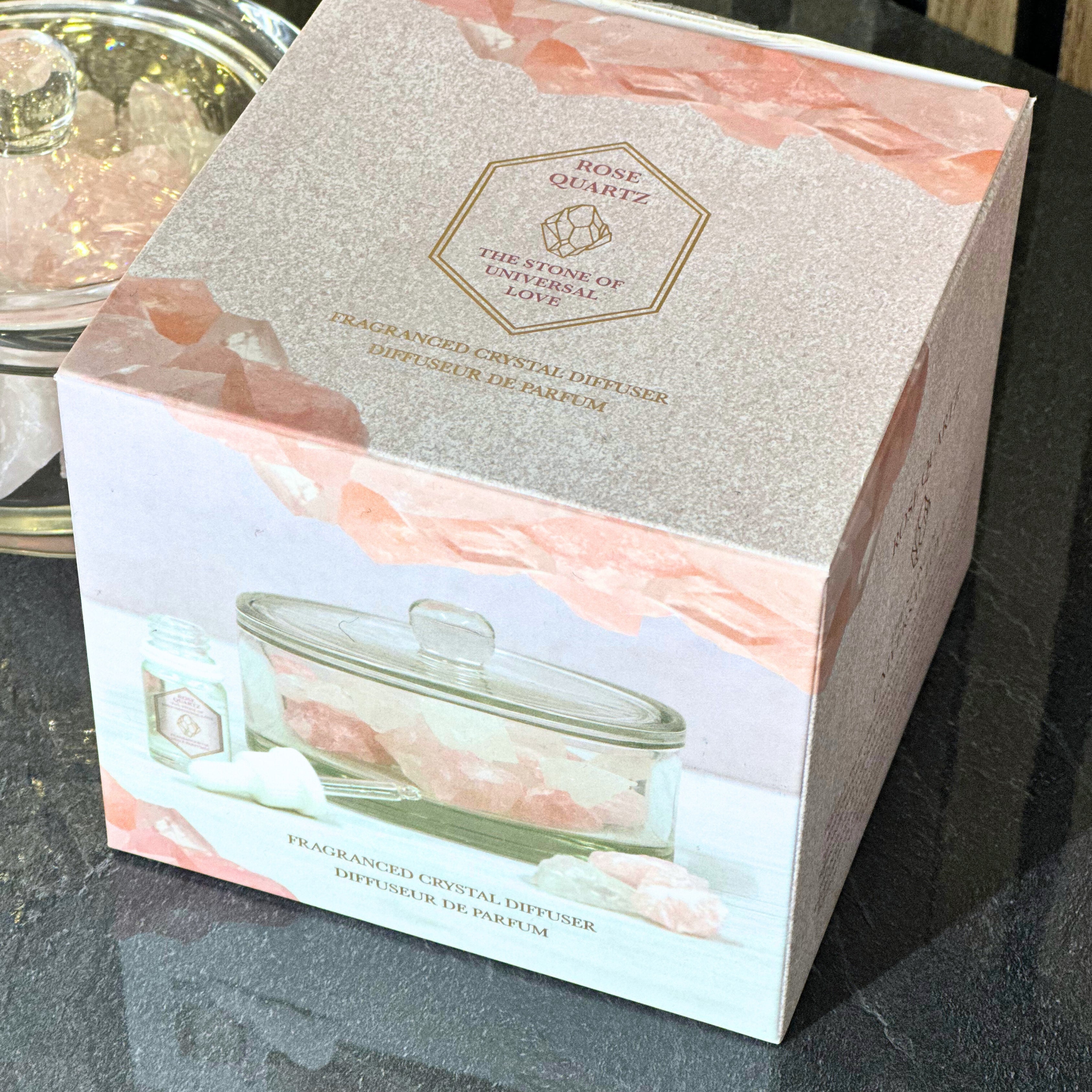 Large Rose Crystal & Oil Gift Set sil interiors