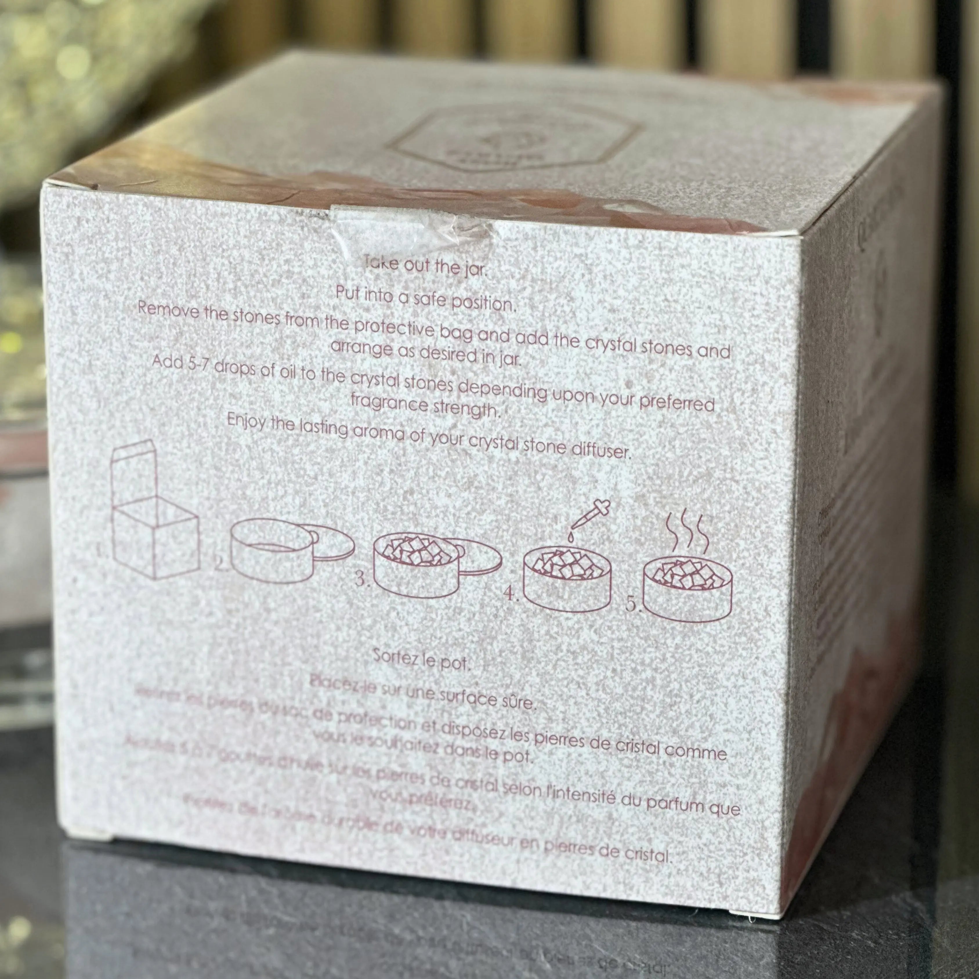 Large Rose Crystal & Oil Gift Set sil interiors
