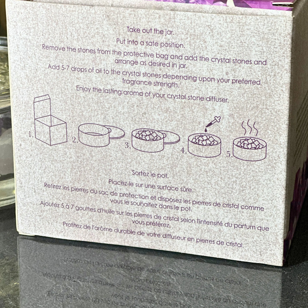 Large Wellbeing & Health Amethyst Crystal & Oil Gift Set sil interiors