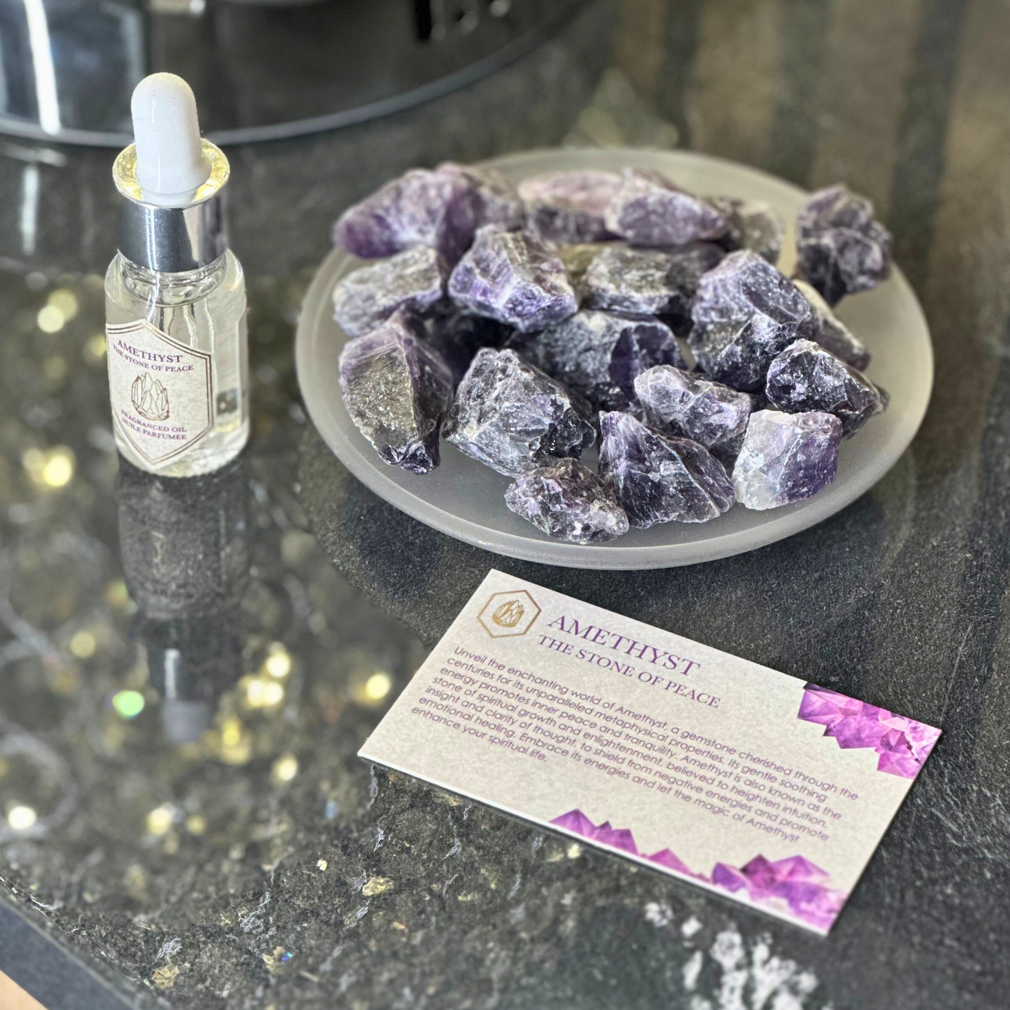 Wellbeing & Health Amethyst & Oil Set sil interiors