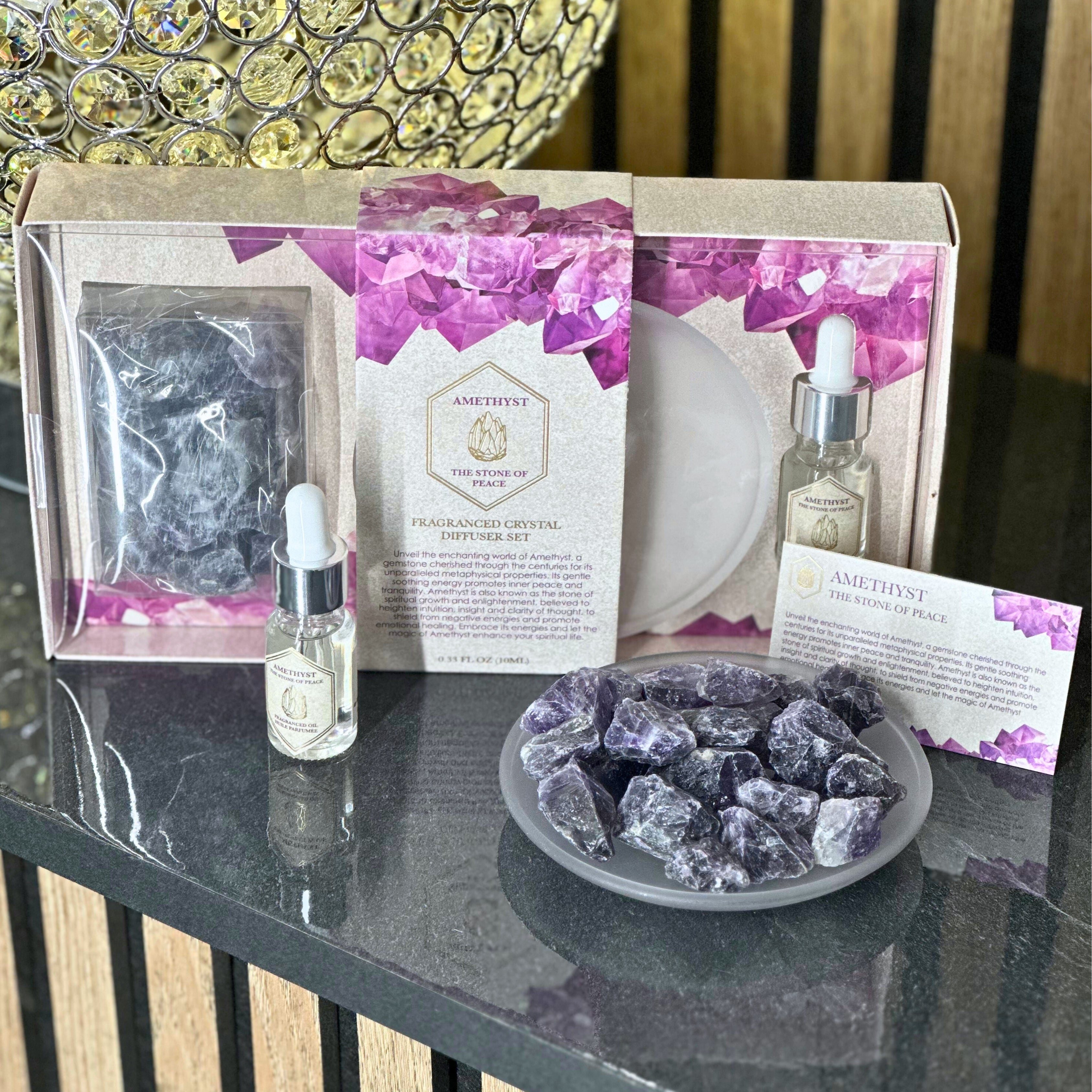 Wellbeing & Health Amethyst & Oil Set sil interiors