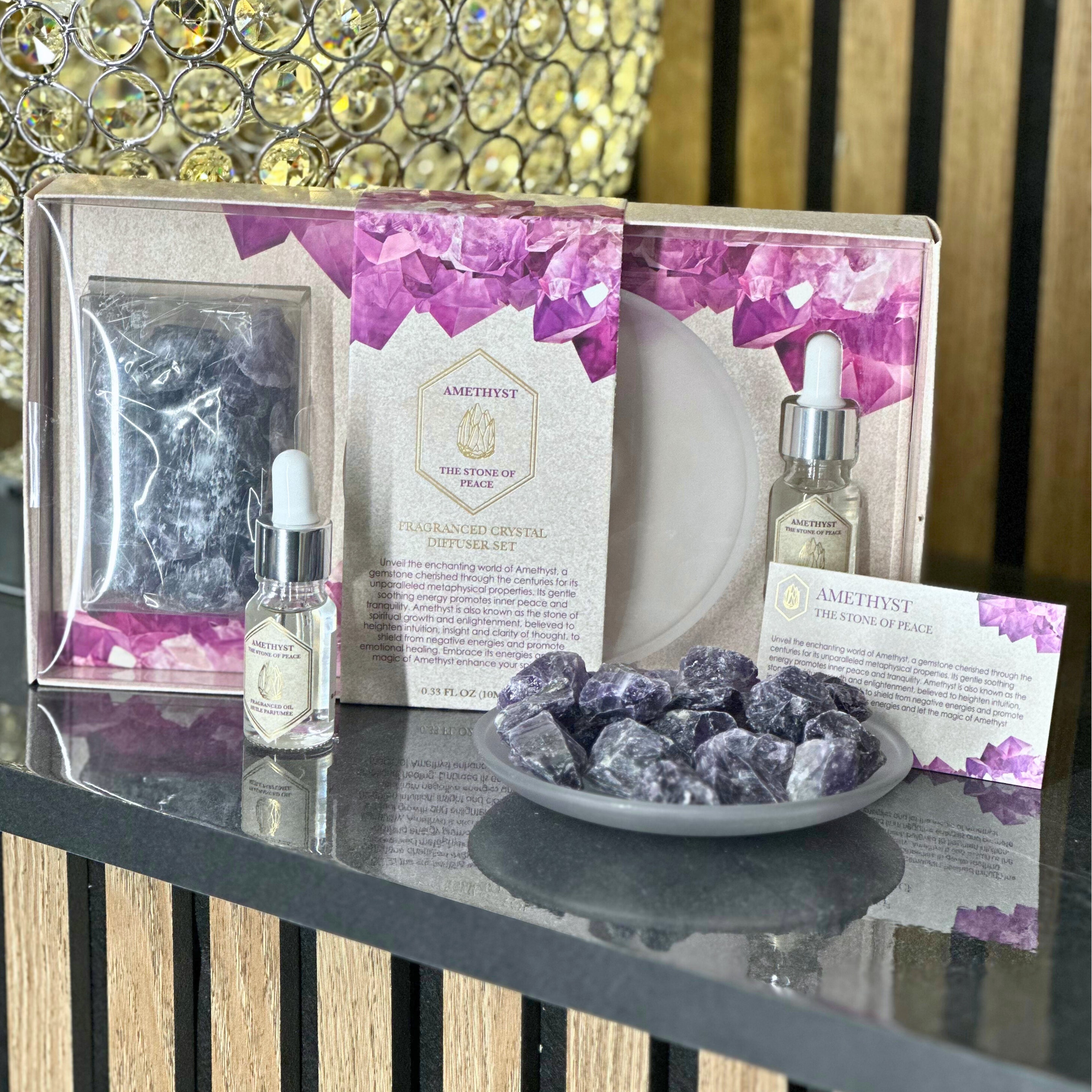 Wellbeing & Health Amethyst & Oil Set sil interiors