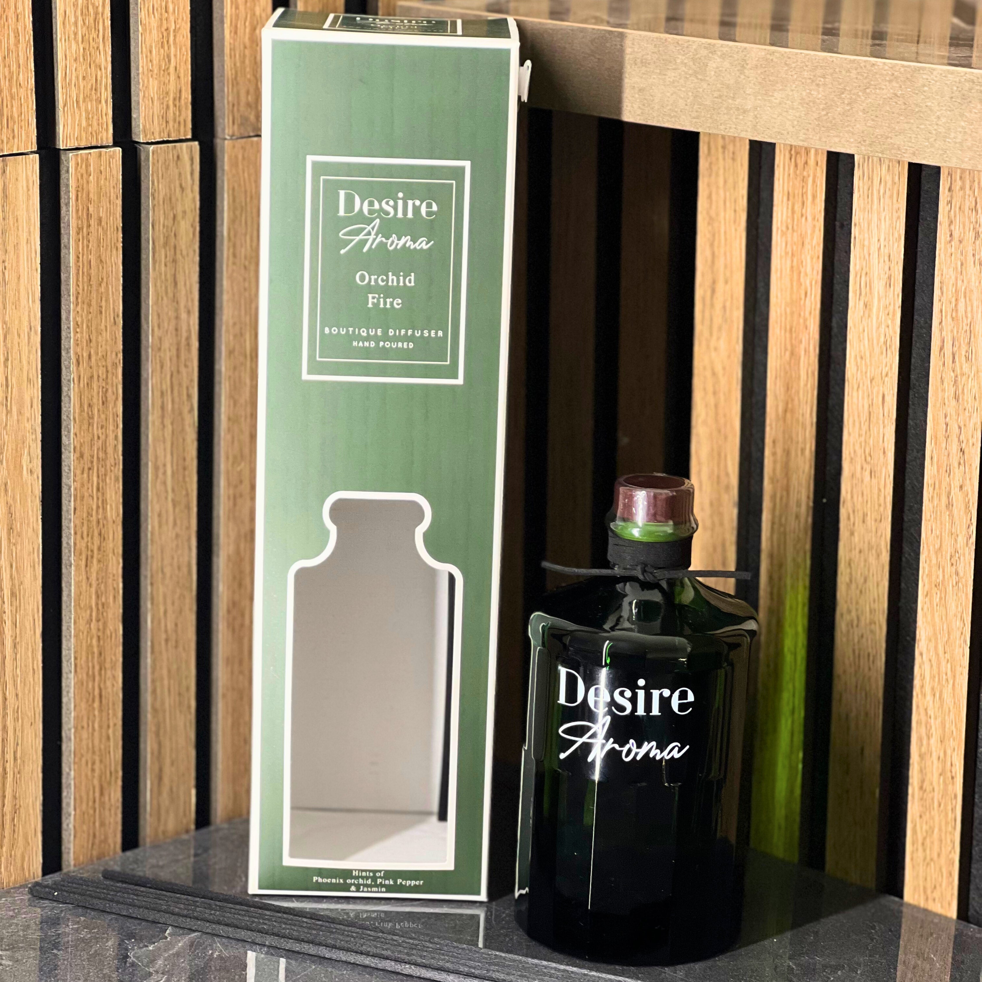 Desire Aroma Encounter Orchid Fire 500ml Reed Diffuser Lesser & Pavey Ltd