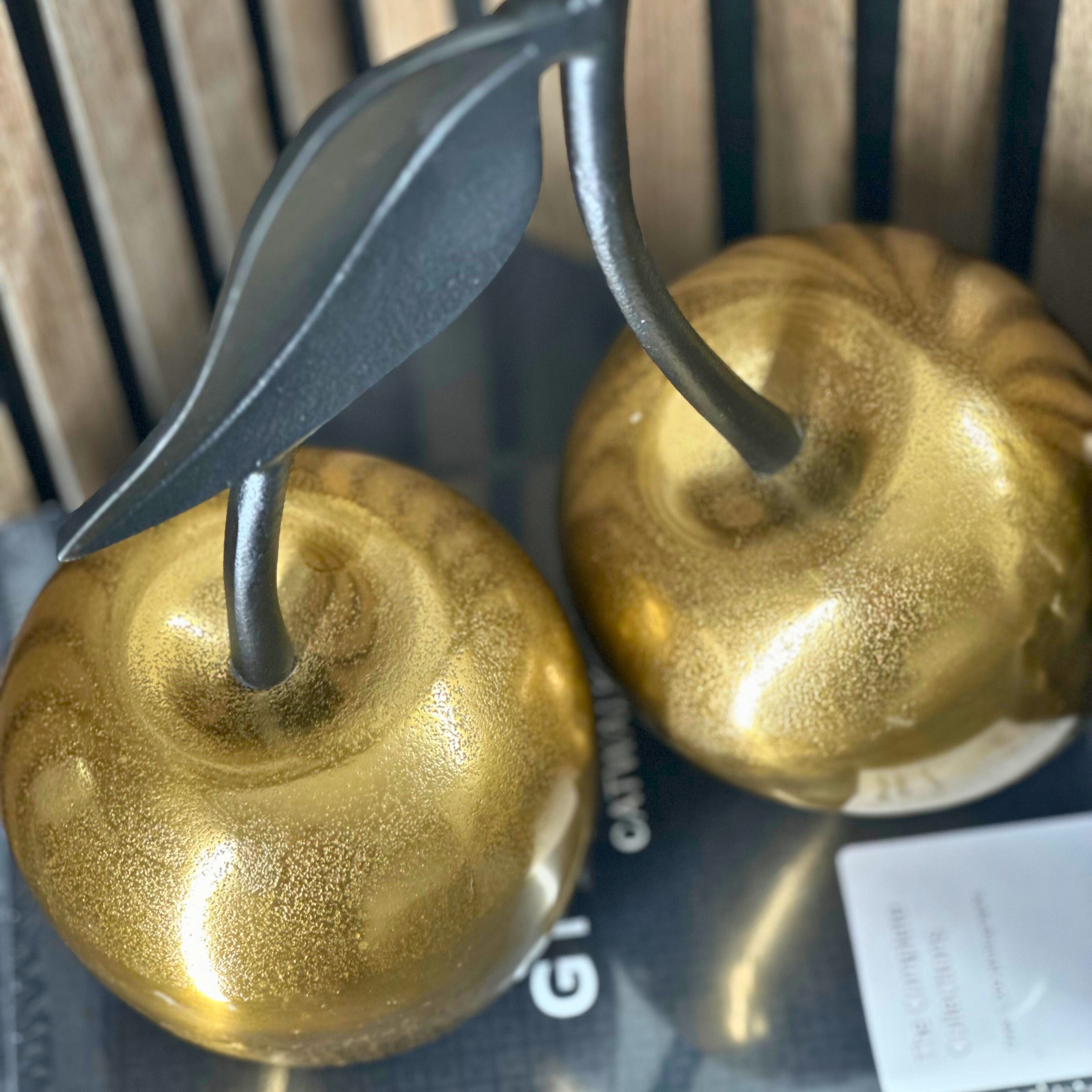 Gold Cherry Ornament - Small sil interiors