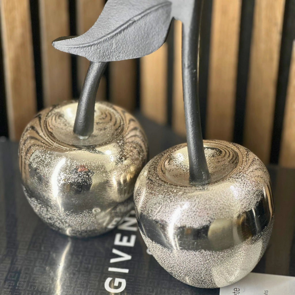 Silver Cherry Ornament - Small sil interiors