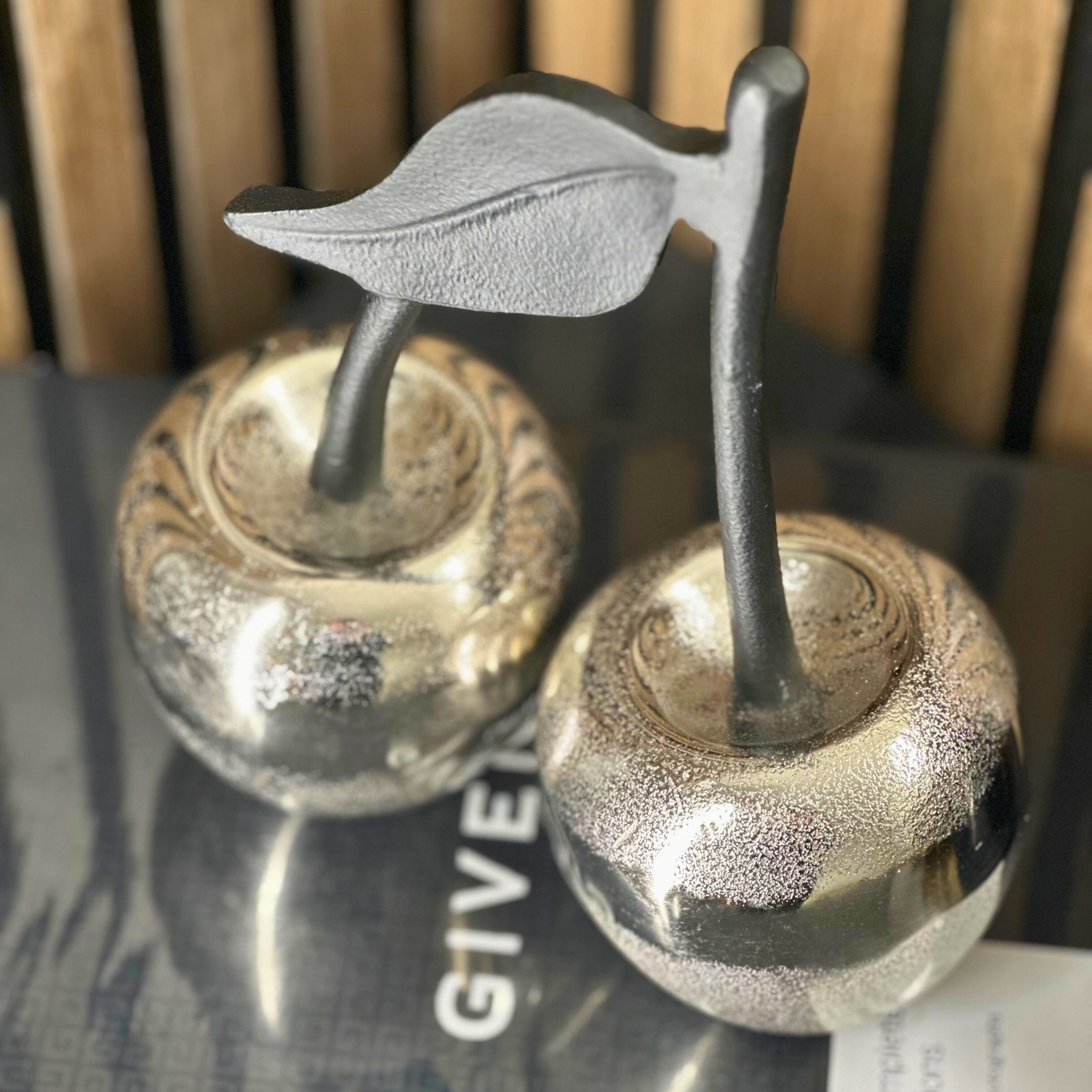 Silver Cherry Ornament - Small sil interiors