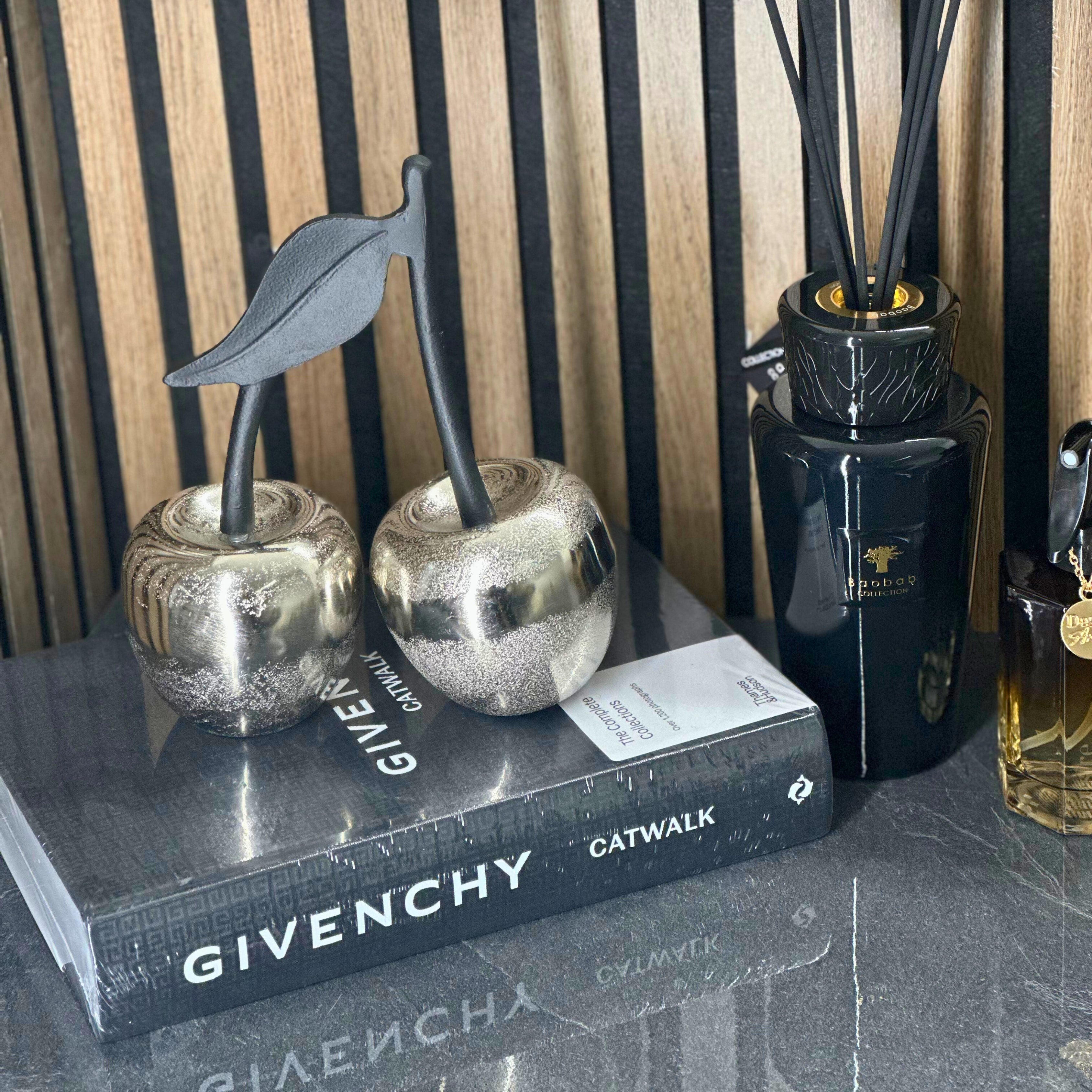 Silver Cherry Ornament - Small sil interiors