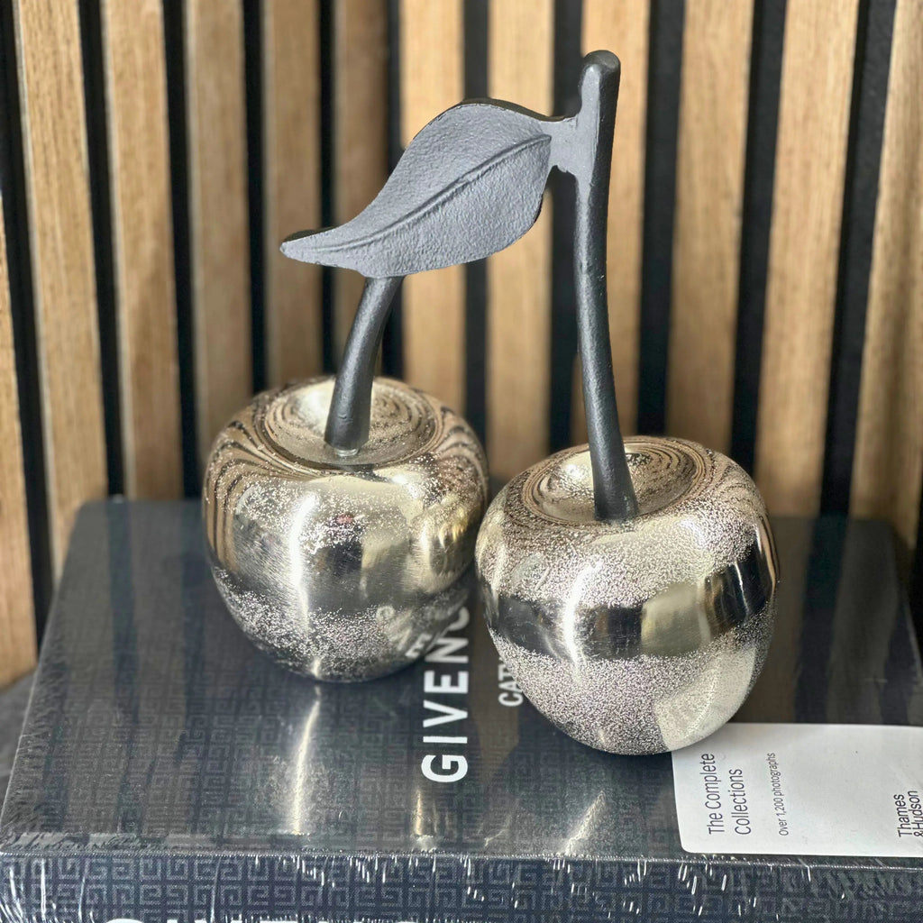 Silver Cherry Ornament - Small sil interiors