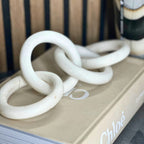 4 Link White Marble Chain Ornament sil interiors