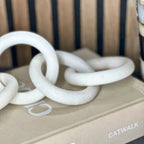 4 Link White Marble Chain Ornament sil interiors