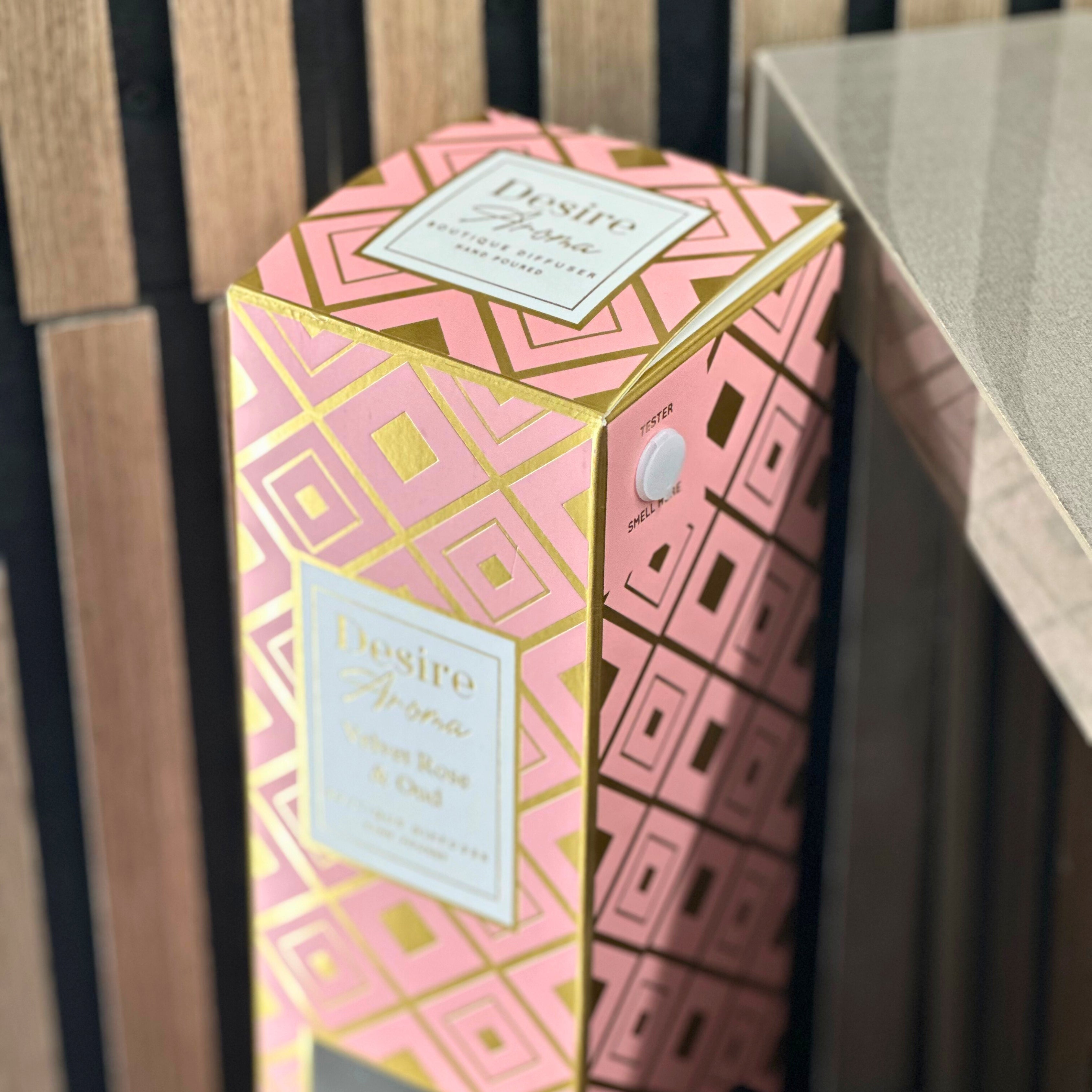 Desire Aroma Velvet Rose & Oud 500ml Cut Glass Reed Diffuser Lesser & Pavey Ltd