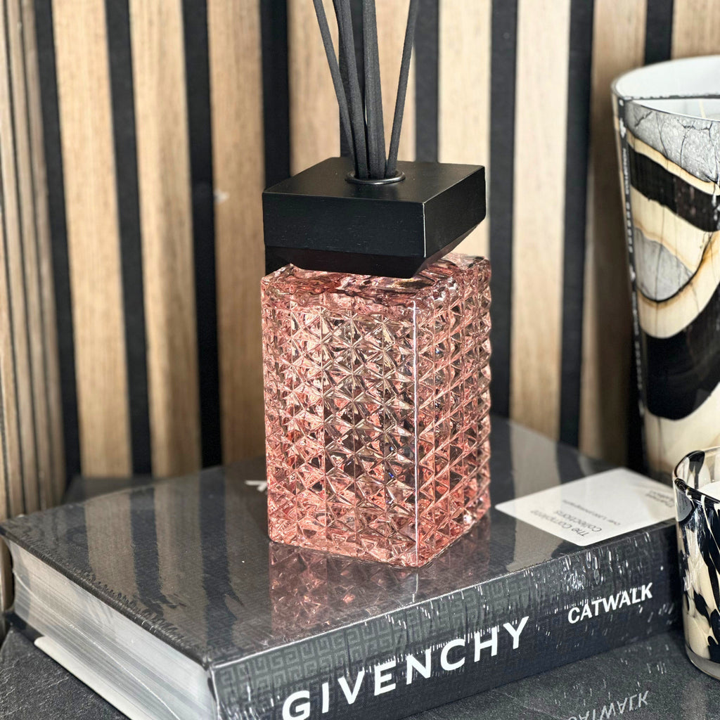 Desire Aroma Velvet Rose & Oud 500ml Cut Glass Reed Diffuser Lesser & Pavey Ltd