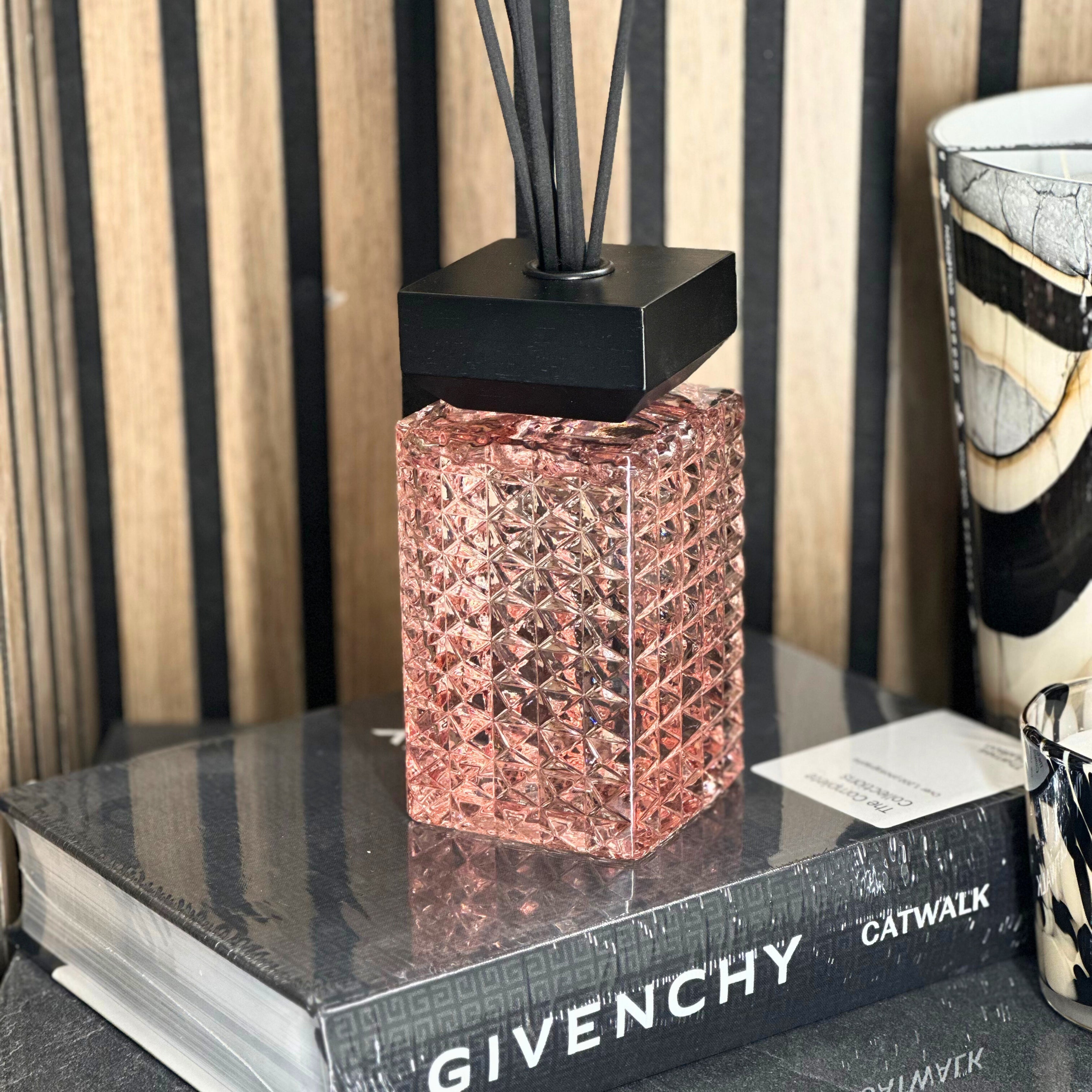 Desire Aroma Velvet Rose & Oud 500ml Cut Glass Reed Diffuser Lesser & Pavey Ltd