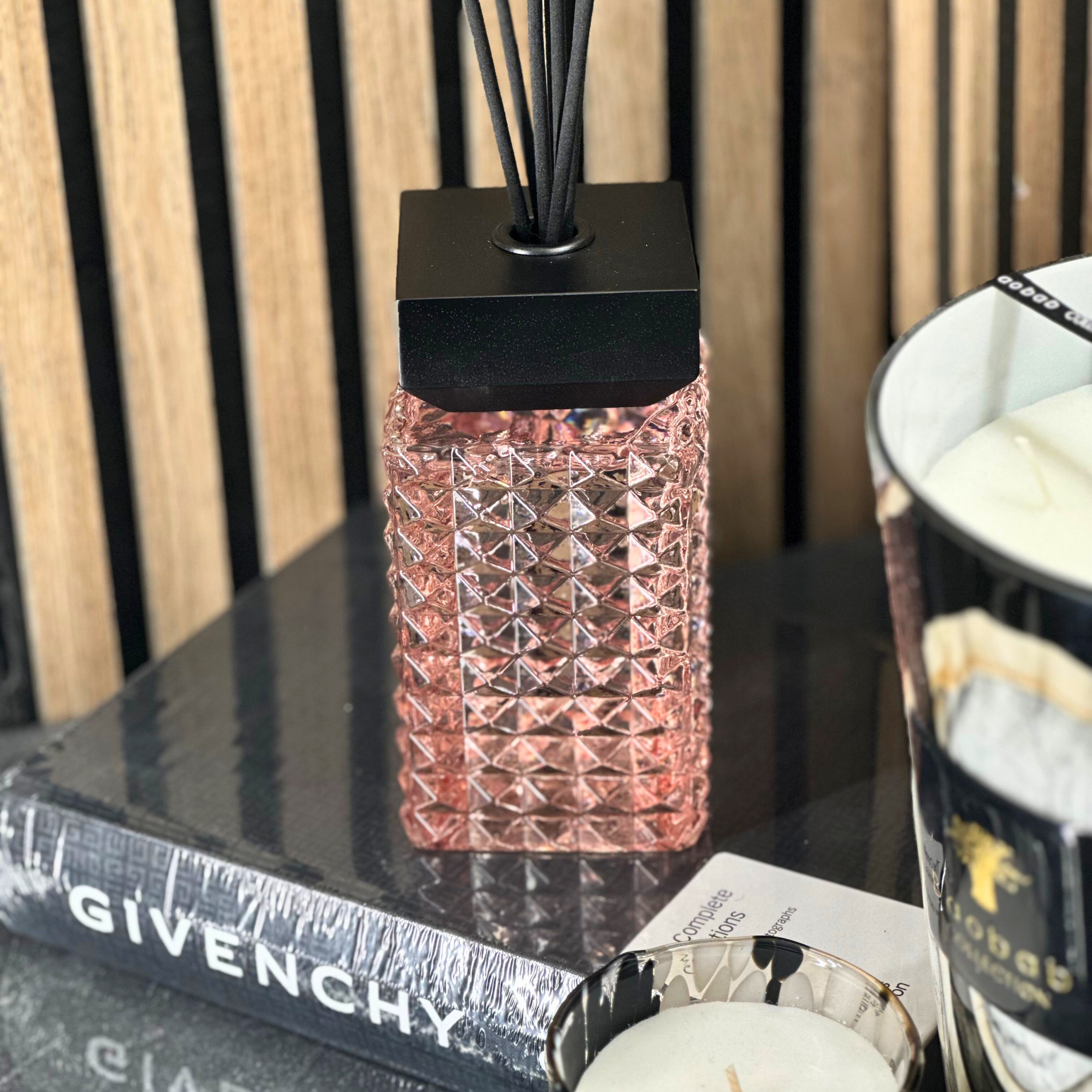 Desire Aroma Velvet Rose & Oud 500ml Cut Glass Reed Diffuser Lesser & Pavey Ltd