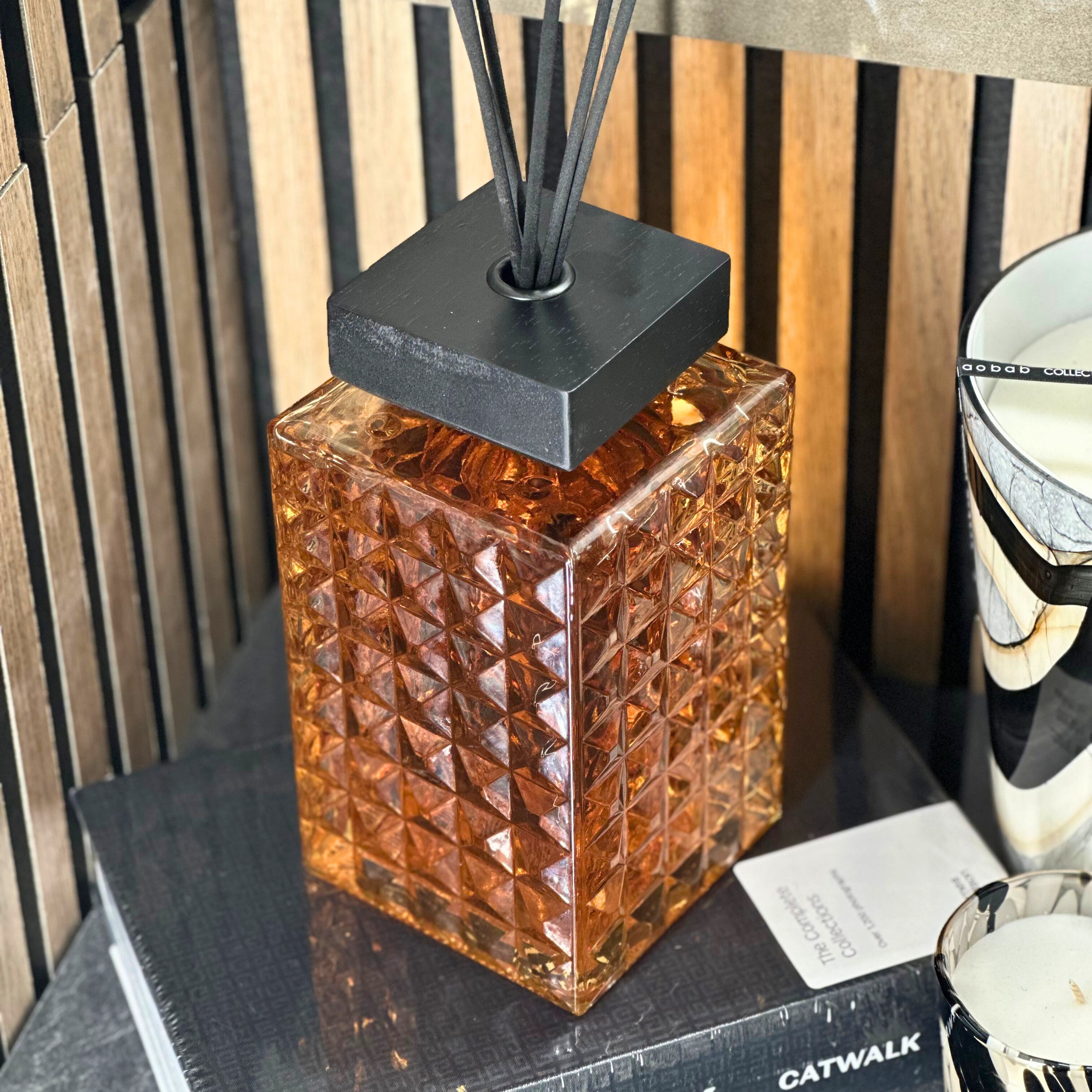 Desire Aroma Lime, Basil & Mandarin 500ml Cut Glass Reed Diffuser Lesser & Pavey Ltd