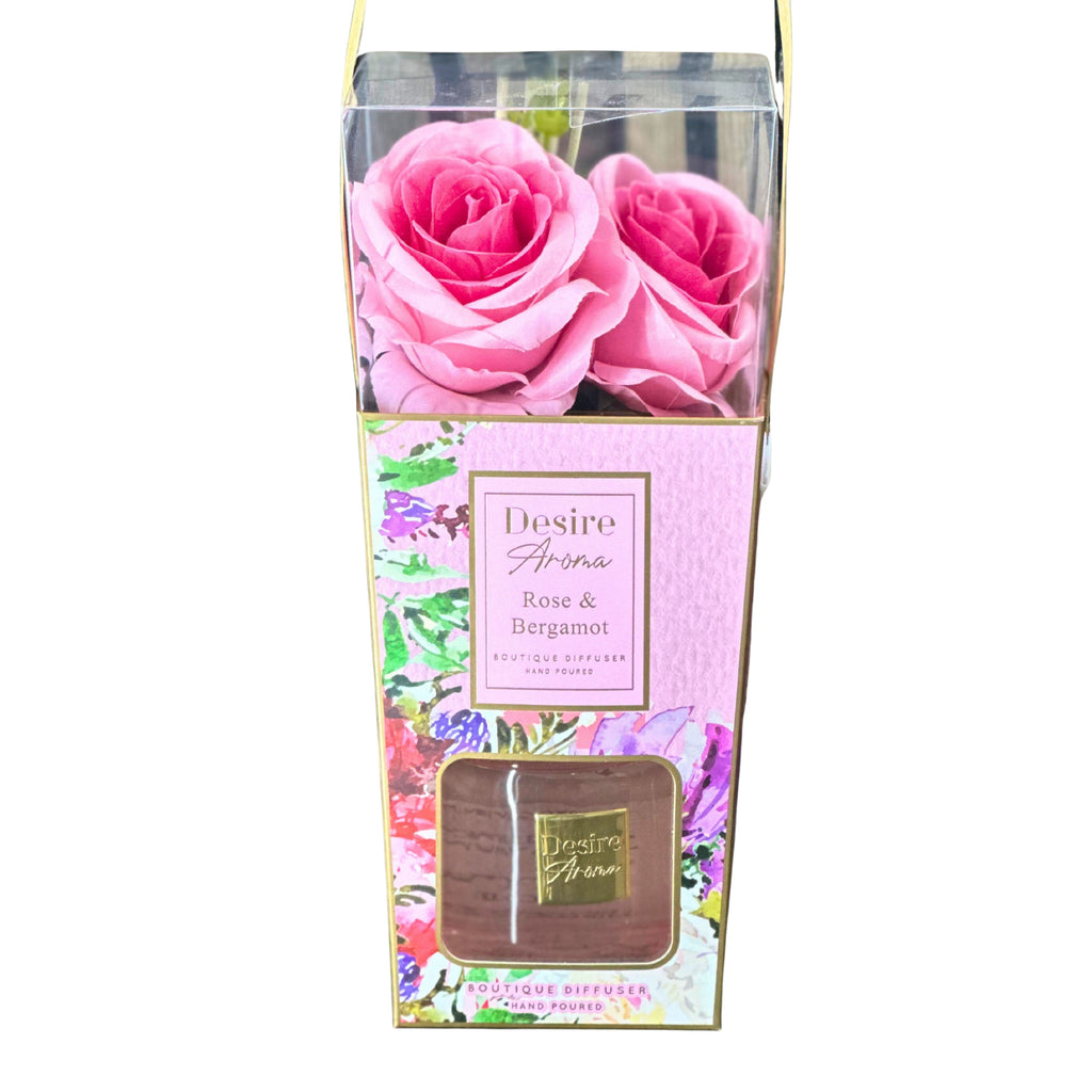 Desire Aroma Rose and Bergamot 200ml Pink Rose Reed Diffuser