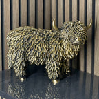 Gold Shaggy Highland Cow Large Lesser & Pavey Ltd
