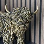 Gold Shaggy Highland Cow Large Lesser & Pavey Ltd