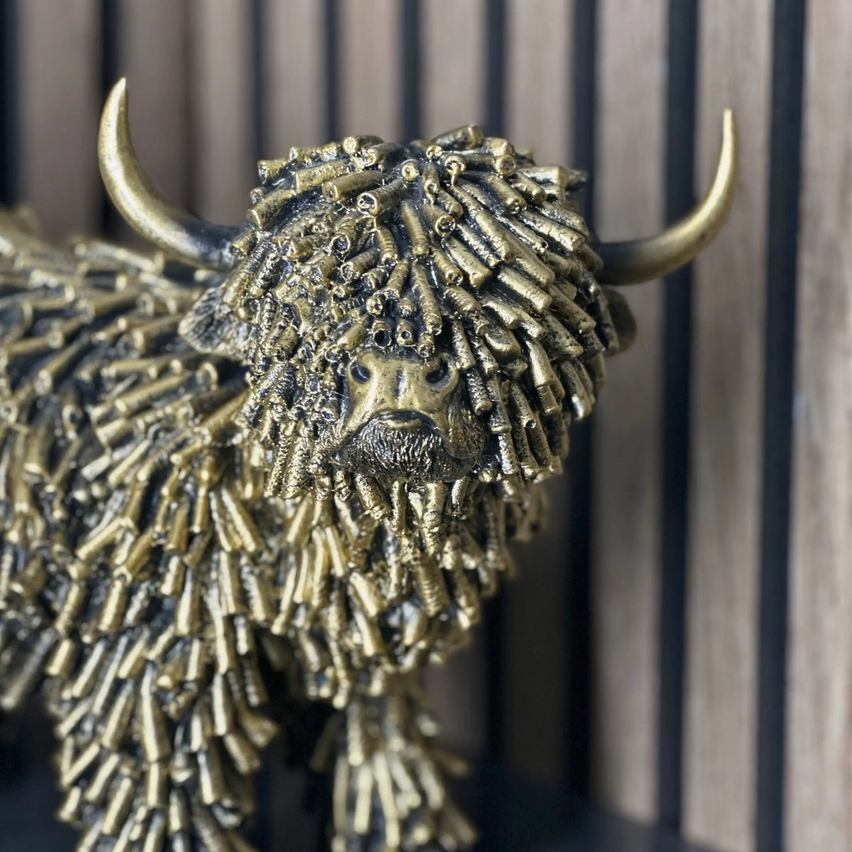 Gold Shaggy Highland Cow Large Lesser & Pavey Ltd
