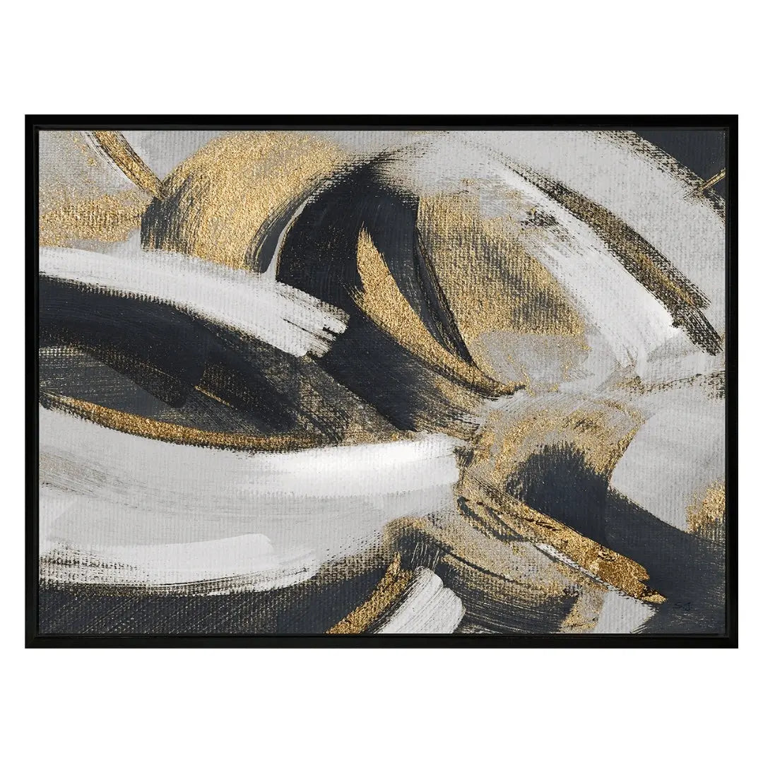 Golden Swirls Framed Canvas Artwork camelot