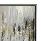 Dripping Silver Abstract Framed Canvas Artwork camelot