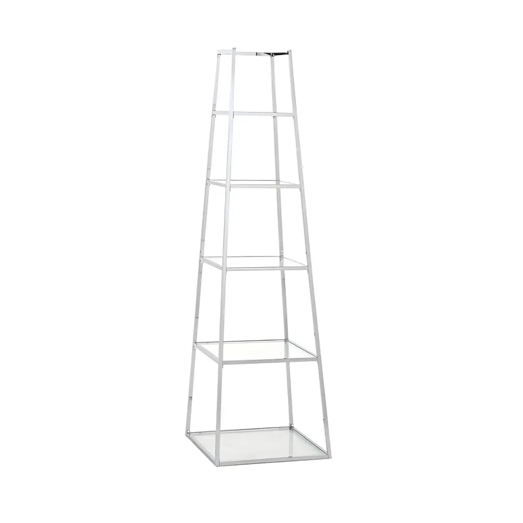 Logan Steel & Clear Glass 5-Tier Ladder Display Unit Lina Home