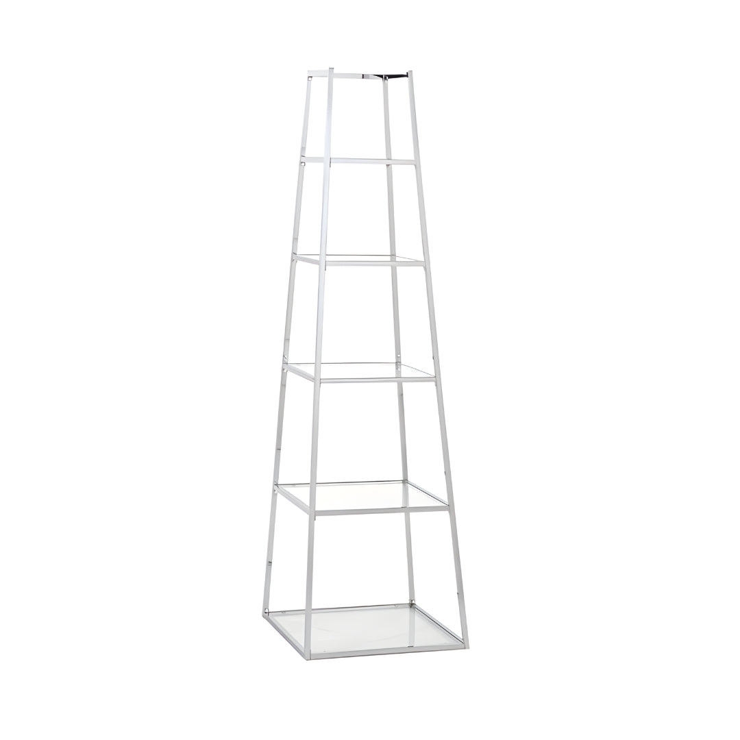 Logan Steel & Clear Glass 5-Tier Ladder Display Unit