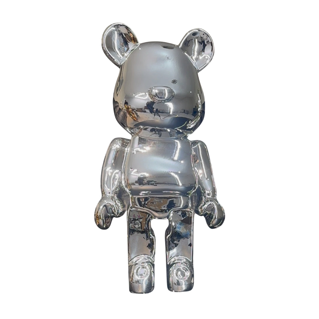 Chrome Standing Bear 40cm Ivan