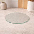Candle Plate - Textured Clear Glass 15cm Aromatize