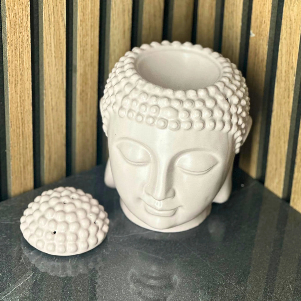 Large Grey Buddha Head Oil Burner and Wax Warmer something different