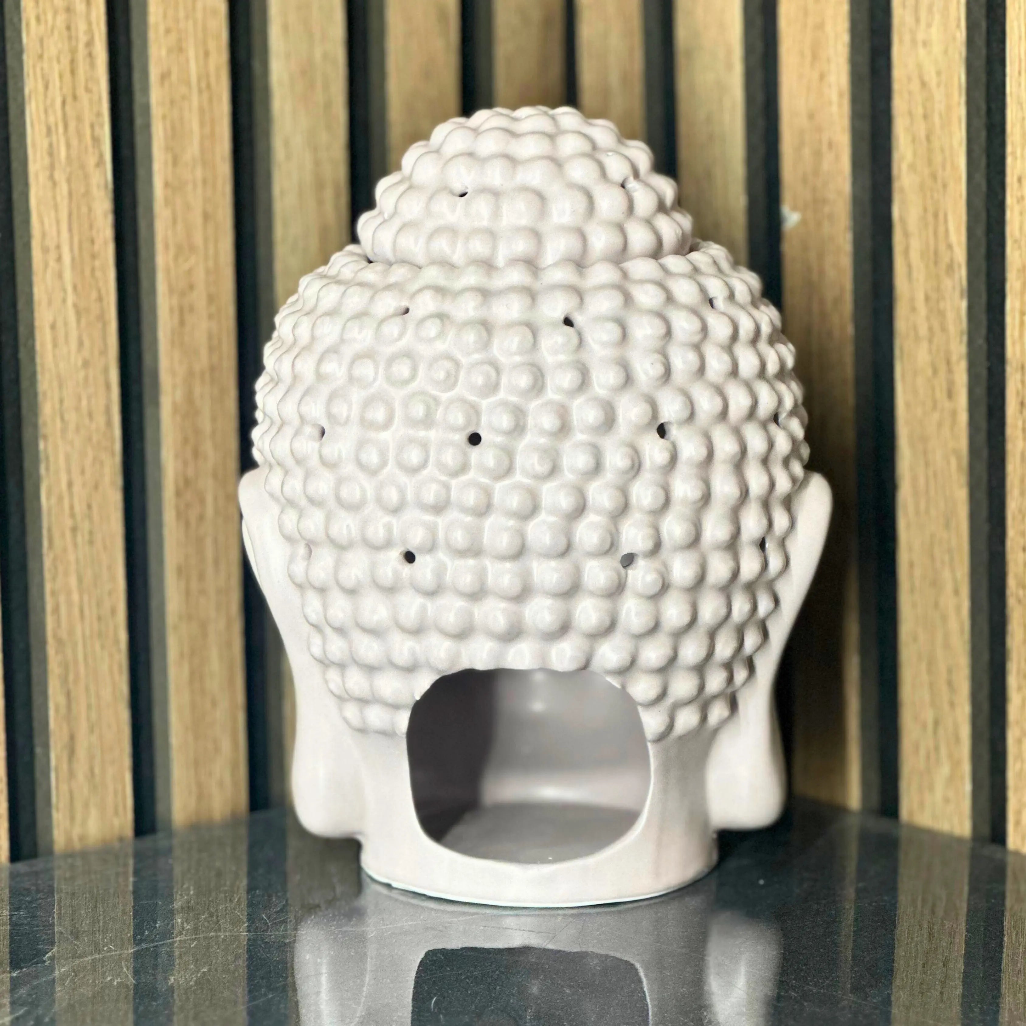 Large Grey Buddha Head Oil Burner and Wax Warmer something different
