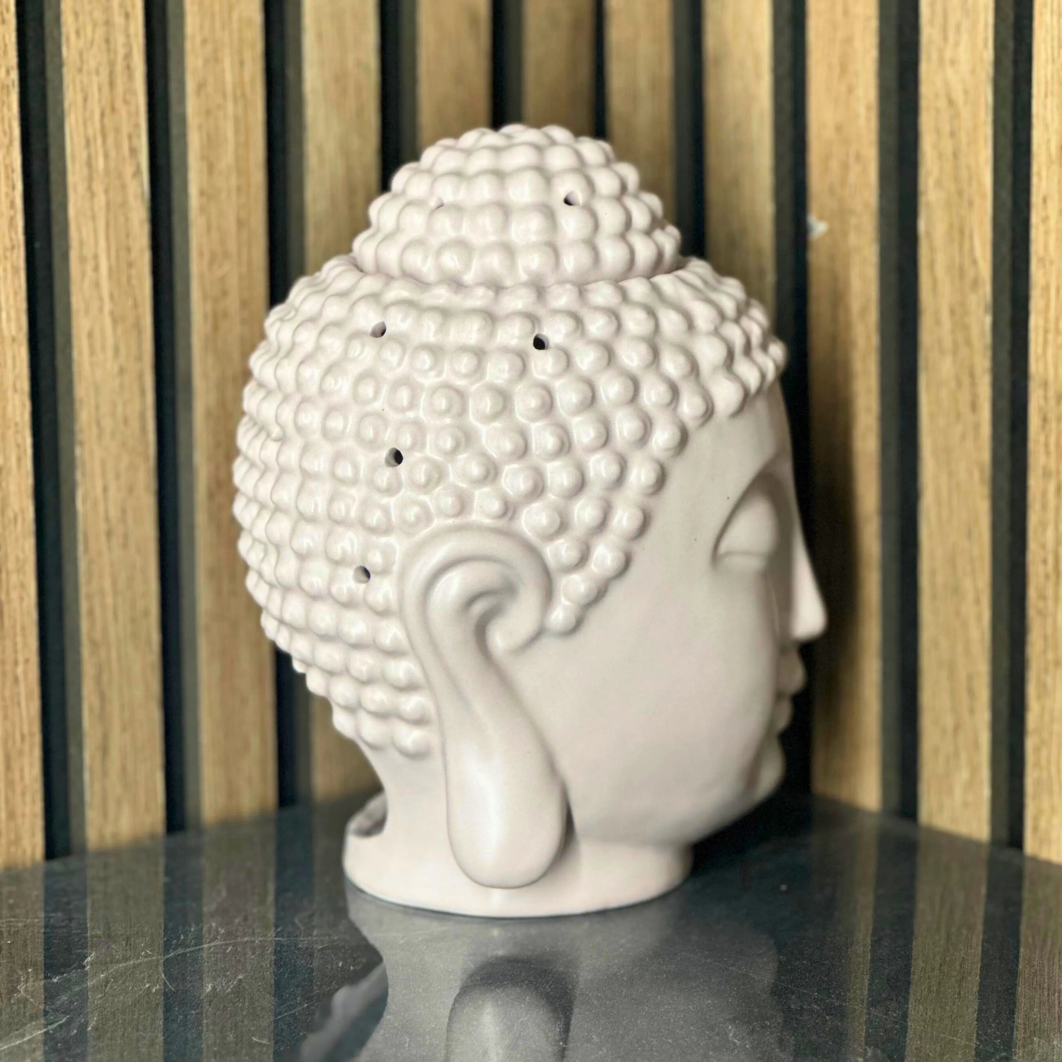 Large Grey Buddha Head Oil Burner and Wax Warmer something different