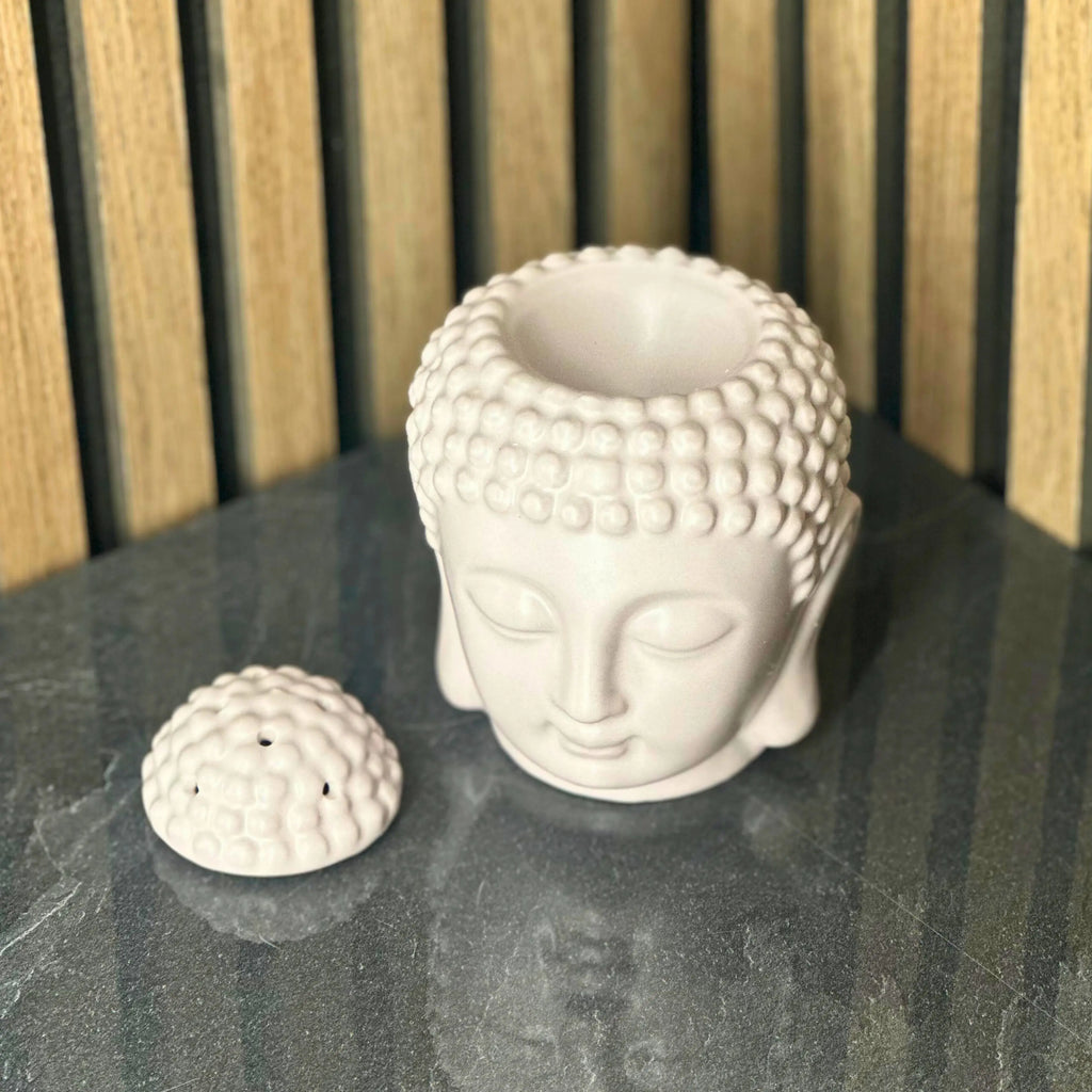 Small Grey Buddha Head Oil Burner and Wax Melter something different