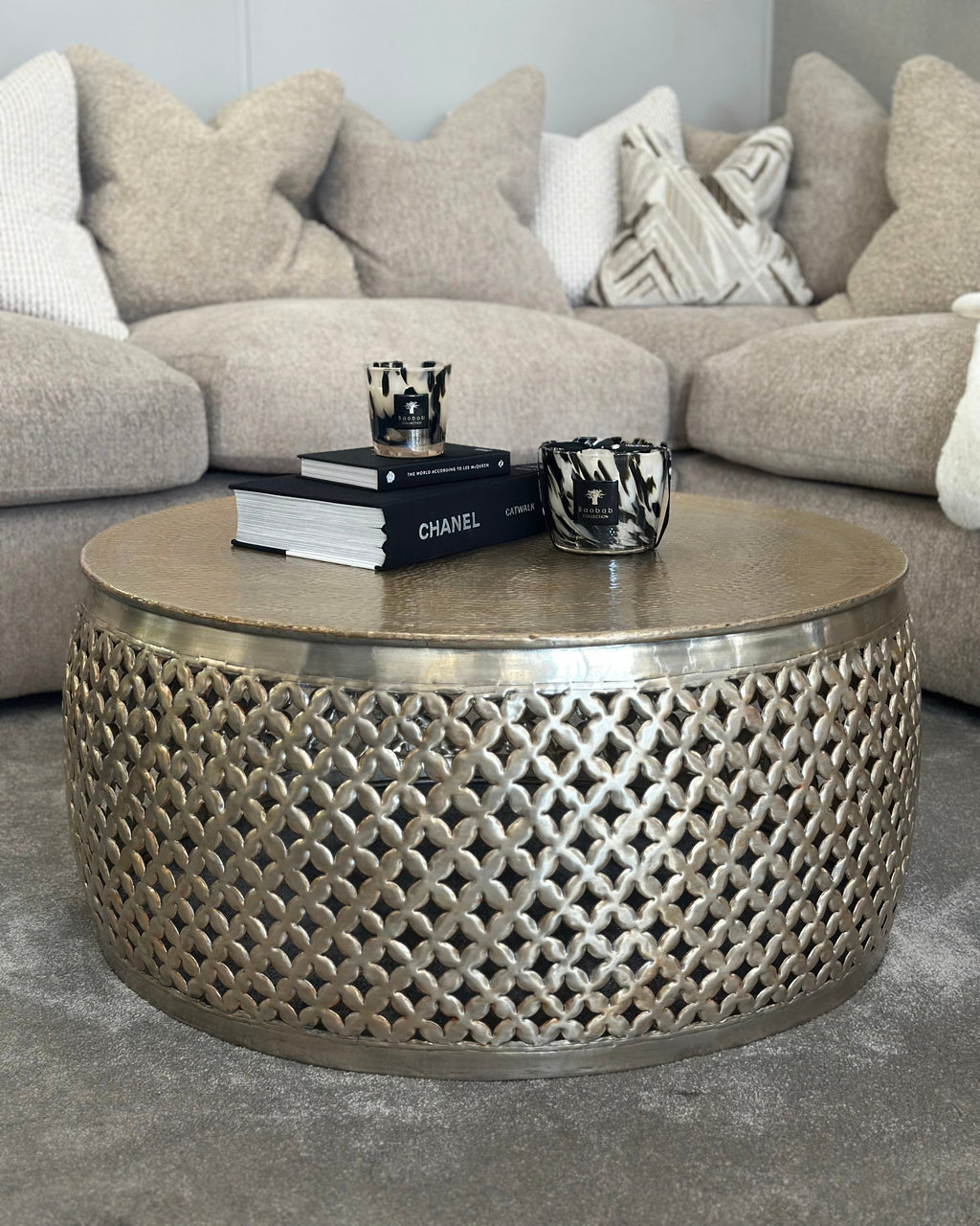 Khalasar Light Gold Round Coffee Table Gallery Direct