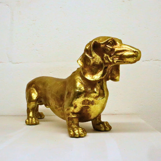 Gold Dachshund Figurine - Home Store Living