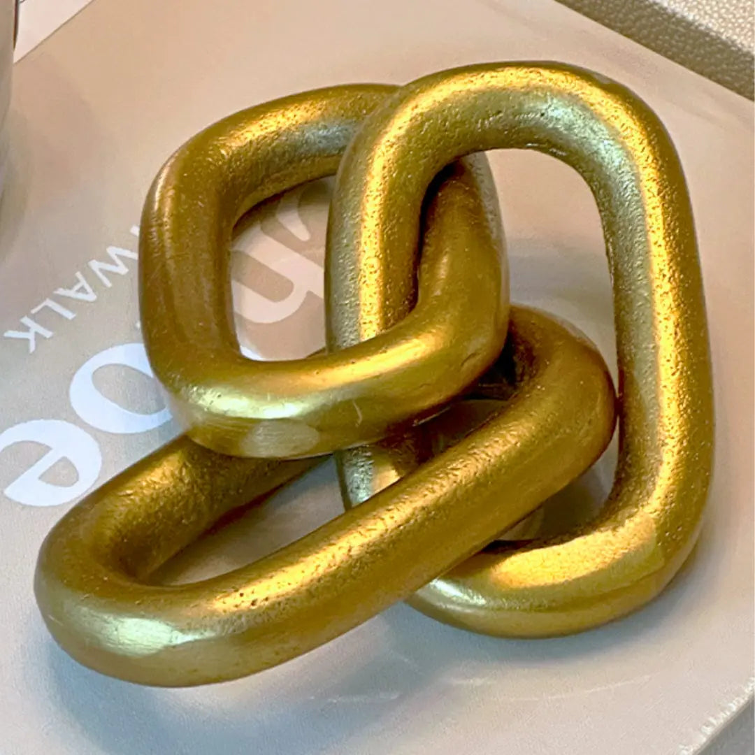 Prota Small Gold Aluminium Chain Sculpture - Home Store Living