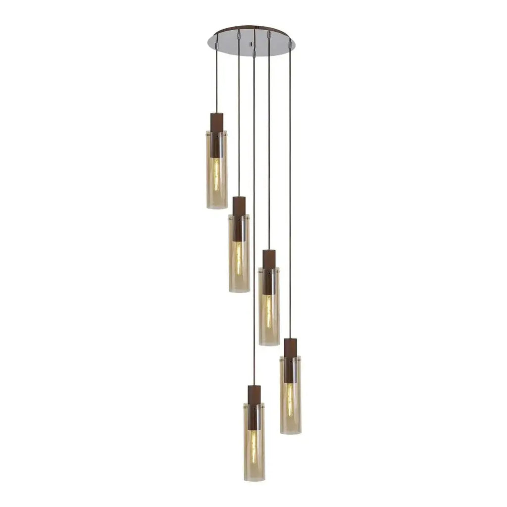 Bonni Slim 5 Light Adjustable E27 Round Pendant Chandelier Inspired Lighting