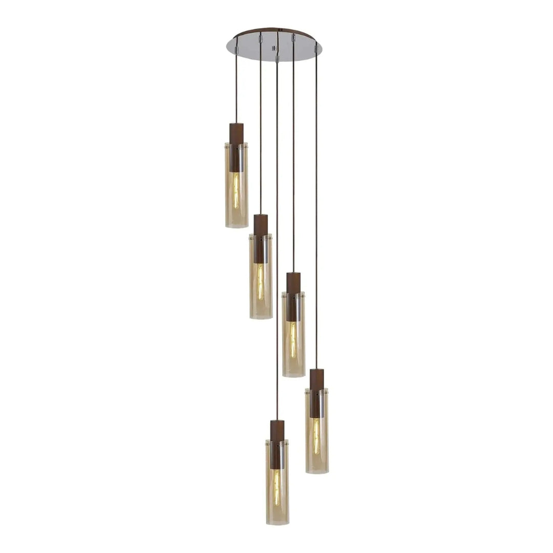 Bonni Slim 5 Light Adjustable E27 Round Pendant Chandelier Home Store Living