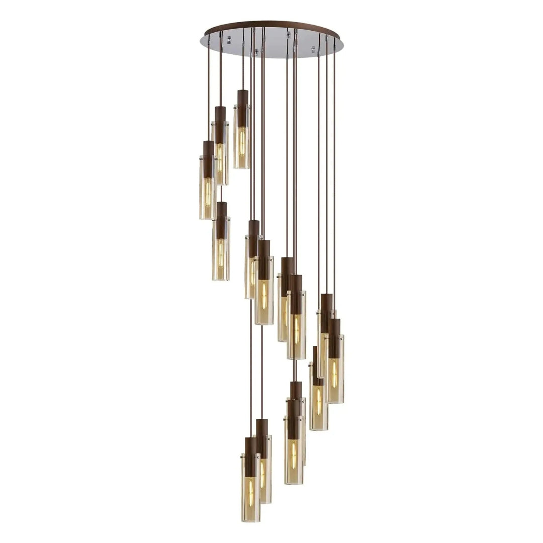 Bonni 15 Light Adjustable E27 Round Pendant Chandelier Home Store Living
