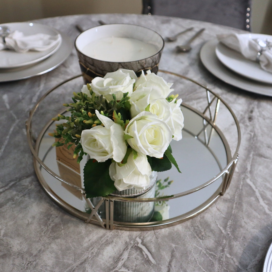 Artistic Roman Numeral Mirrored Tray CIMC