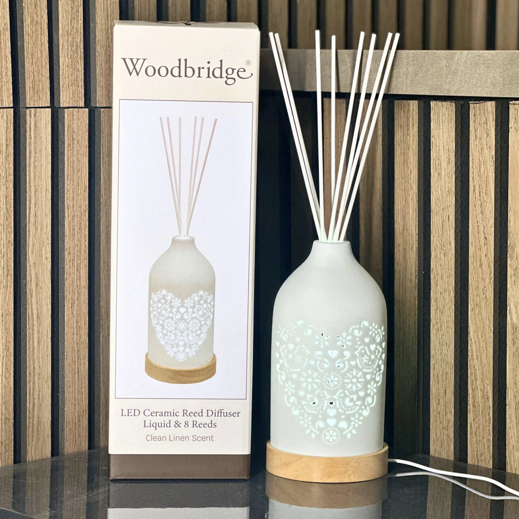 LED Ceramic Reed Diffuser Heart 19cm Aromatize