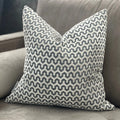 Oslo Ripple Wave Light Grey & Cream Cut Velvet Cushion malini
