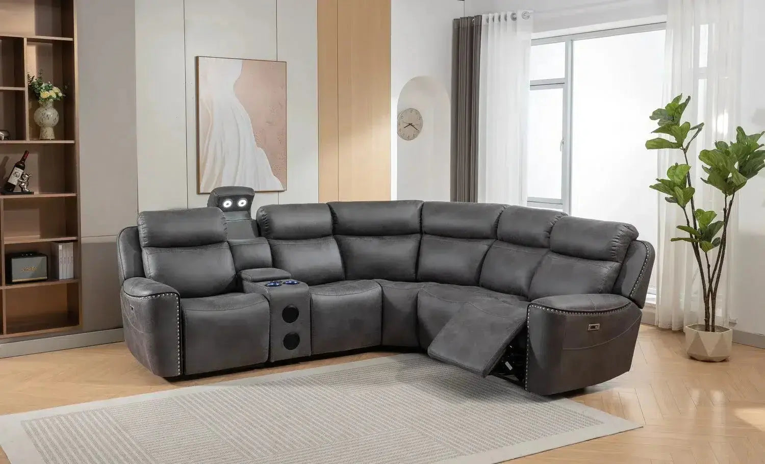 Techtronic Power Recliner Corner Sofa Home Store Living