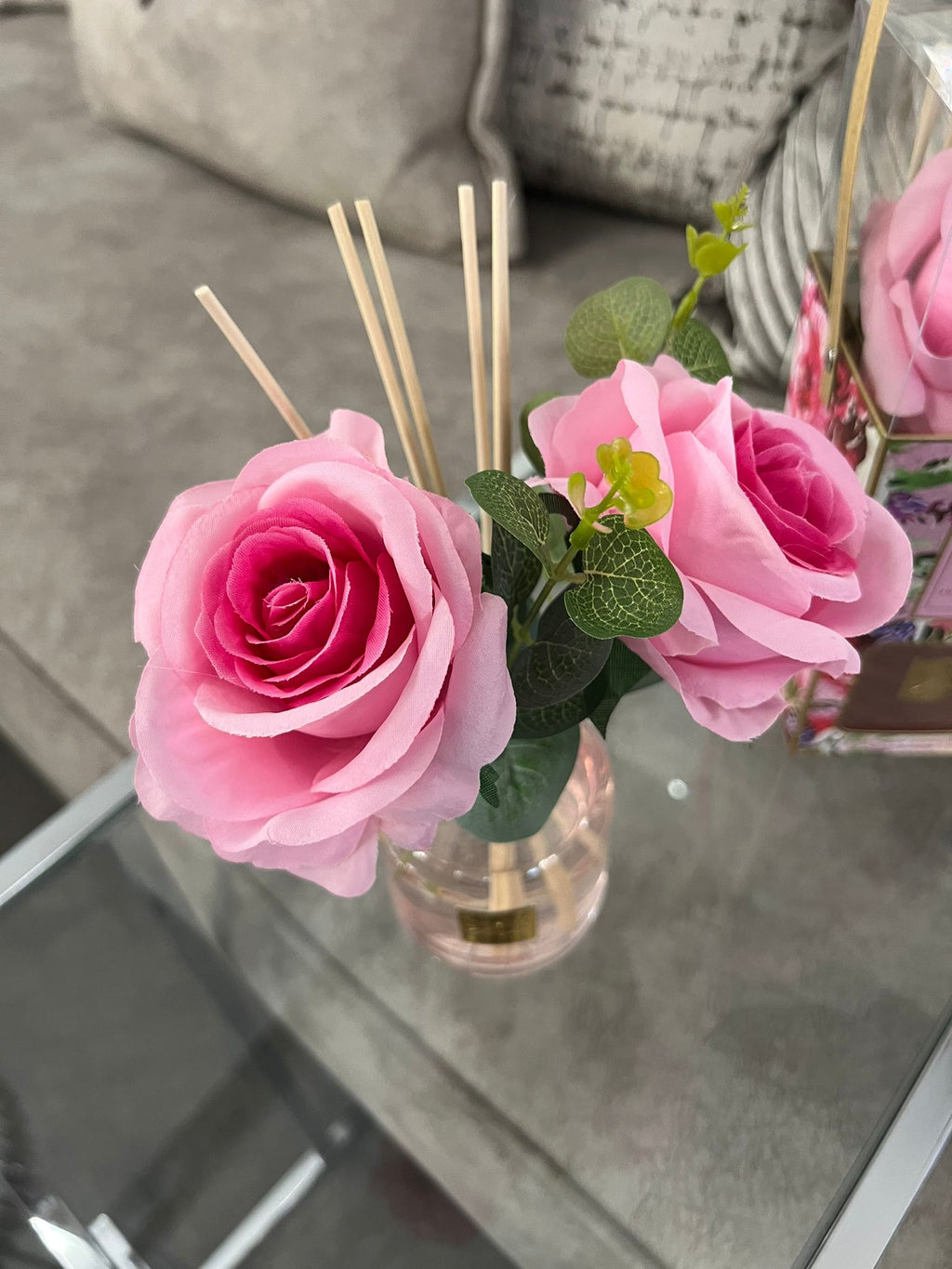 Desire Aroma Rose & Bergamot 200ml Pink Rose Reed Diffuser Lesser & Pavey Ltd