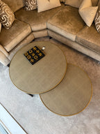 Belgravia Brass Shargreen Coffee Tables inc. Glass (Set of 2) Kevin Simba